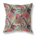 Homeroots 18 in. Tropical Indoor & Outdoor Throw Pillow Red Yellow & Aqua 414164